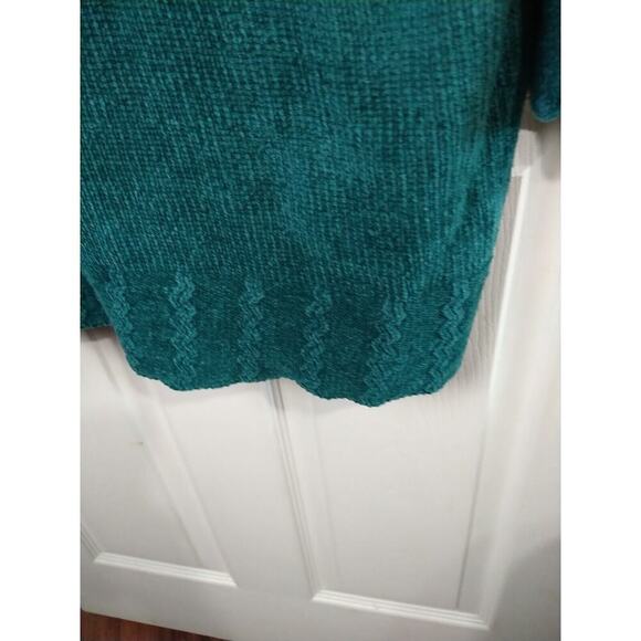 Outside Additions Woman L Sweater Kelly Green V Neck Tunic Side Slit - Picture 7 of 9
